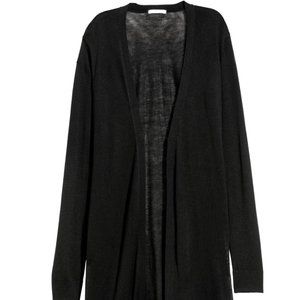 H&M - (NWT) Knee-Length Cardigan, Black